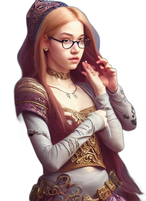 dress, staff, jewelry, face transparent PNG cut-out