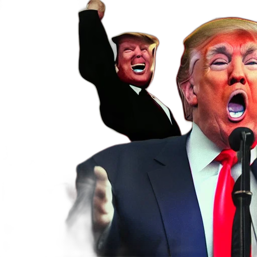 concept art, donald, trump, screams transparent PNG cut-out