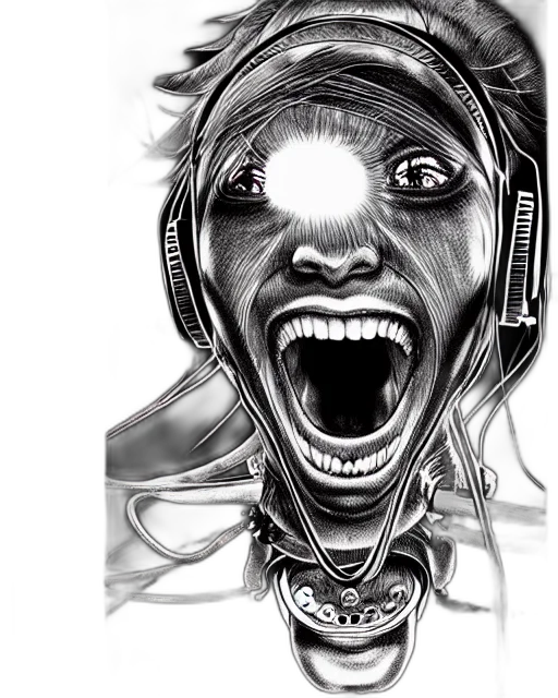 face, mask, comic book art, concept art transparent PNG cut-out