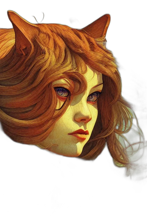 face, mask, hair, fantasy art transparent PNG cut-out