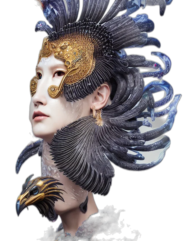 mask, crown, jewelry, dragon transparent PNG cut-out