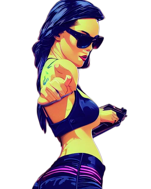 pixel art, comic book art, cartoon, cyberpunk transparent PNG cut-out