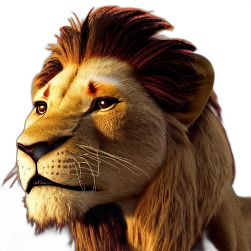 animal, crown, hair, 3d render transparent PNG cut-out