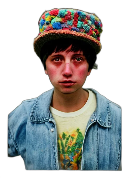 hat, jacket, face, creature transparent PNG cut-out
