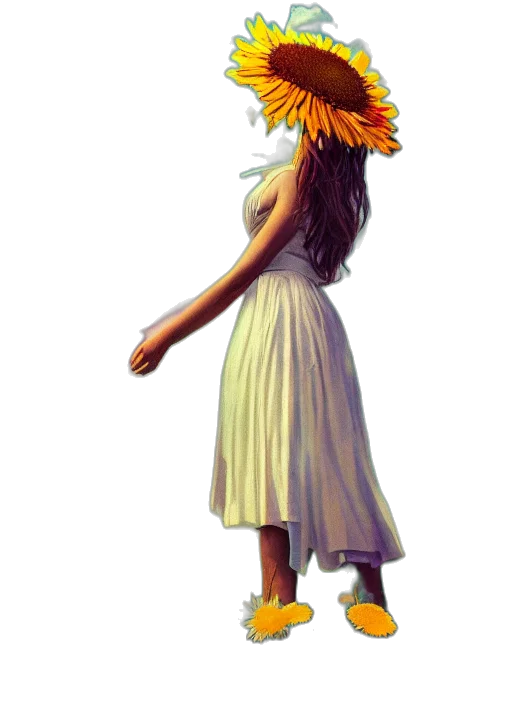 dress, flower, crown, mask transparent PNG cut-out