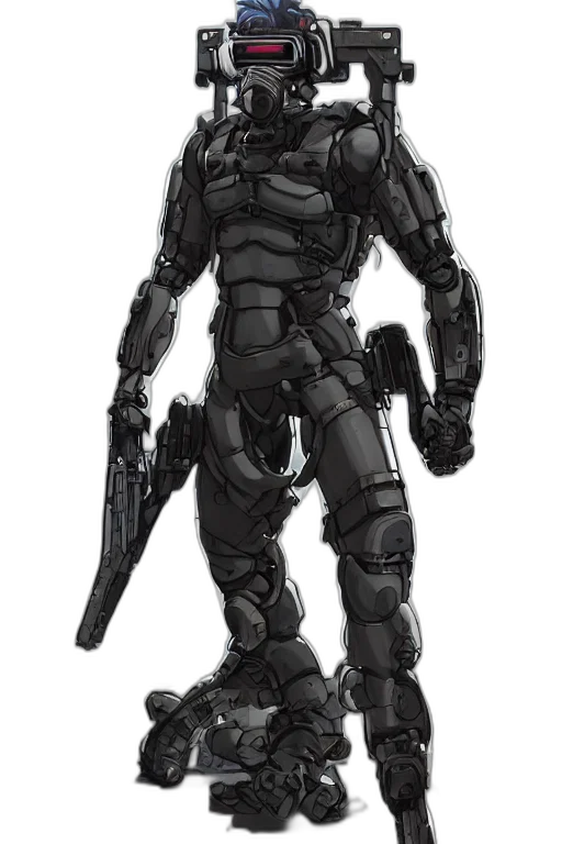 robot, weapon, concept art, 3d render transparent PNG cut-out