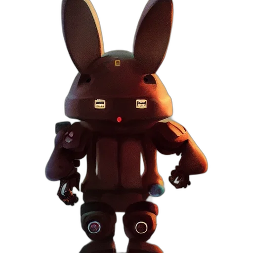 robot, creature, jacket, staff transparent PNG cut-out