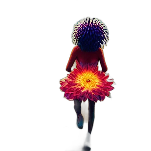 flower, dress, umbrella, hair transparent PNG cut-out