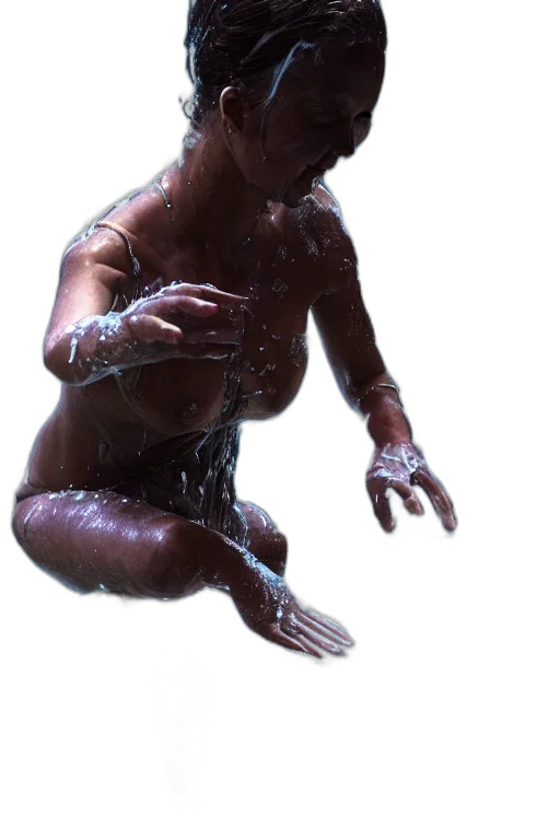 creature, mask, hair, staff transparent PNG cut-out