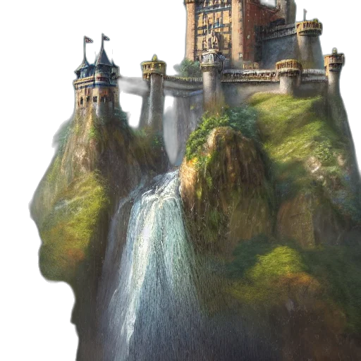 building, crown, sword, concept art transparent PNG cut-out