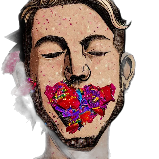 face, mask, flower, cartoon transparent PNG cut-out