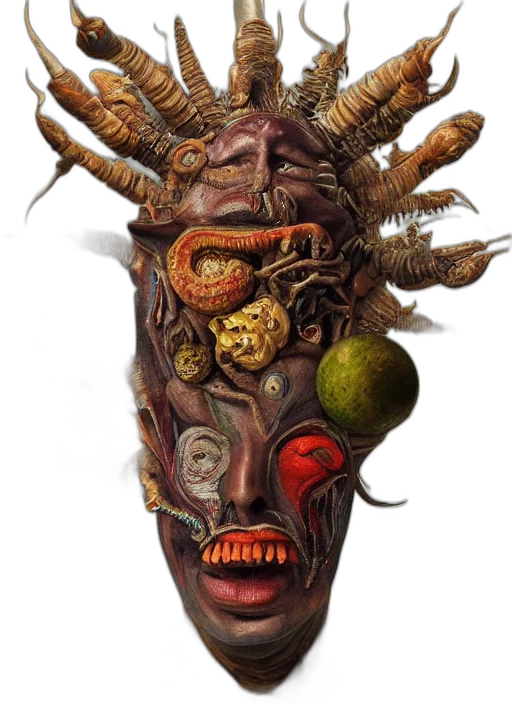 mask, face, crown, staff transparent PNG cut-out