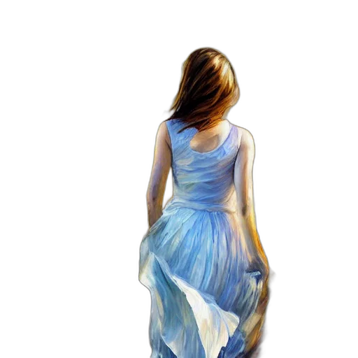 dress, jewelry, hair, photorealistic transparent PNG cut-out