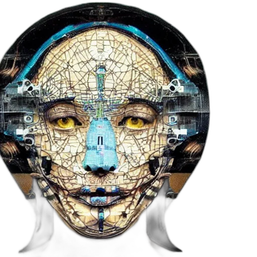 mask, robot, face, cyberpunk transparent PNG cut-out