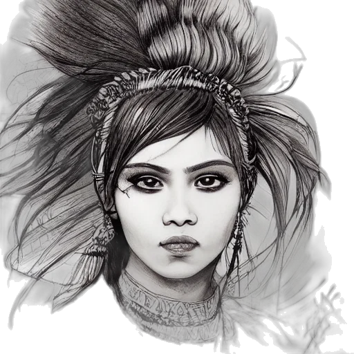 face, crown, pencil sketch, photorealistic transparent PNG cut-out