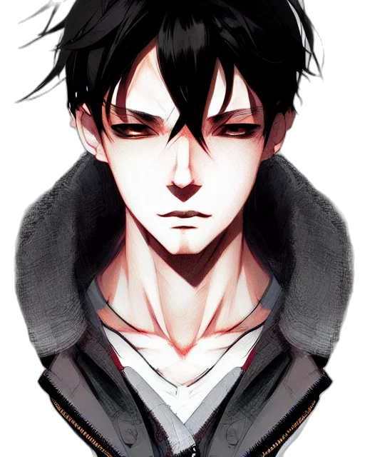 face, mask, jacket, anime transparent PNG cut-out