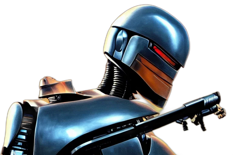 robot, concept art, 3d render, photorealistic transparent PNG cut-out