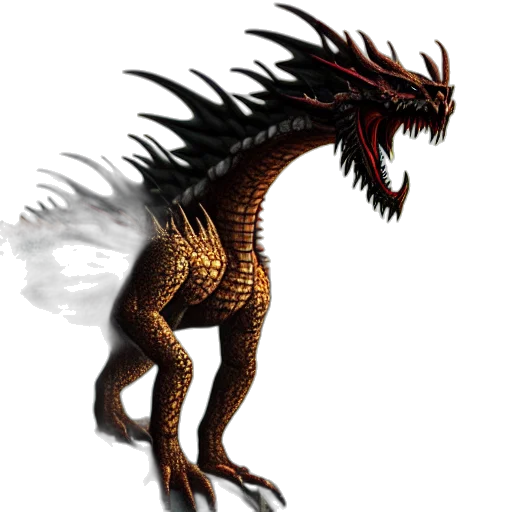 dragon, creature, animal, staff transparent PNG cut-out