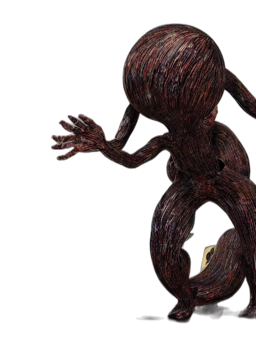 hair, creature, staff, robot transparent PNG cut-out