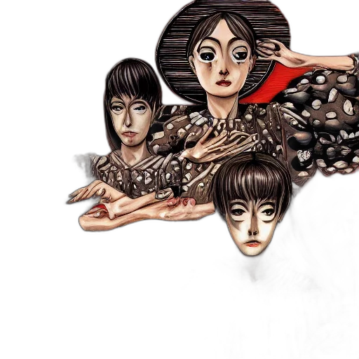 dress, hair, jewelry, mask transparent PNG cut-out