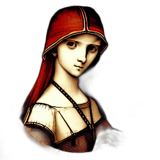 face, dress, hat, staff transparent PNG cut-out