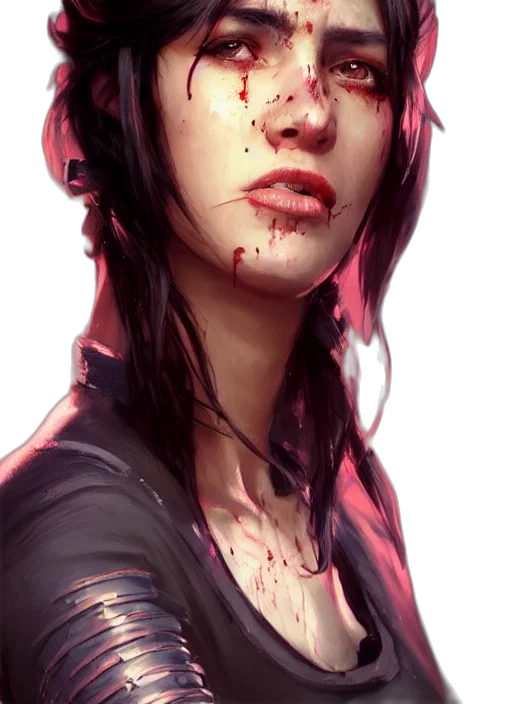 face, cyberpunk, concept art, photorealistic transparent PNG cut-out