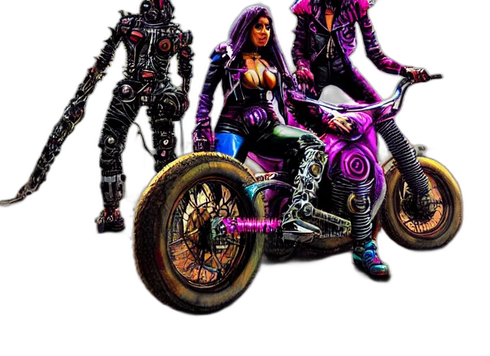 cyberpunk, concept art, comic book art, pixel art transparent PNG cut-out