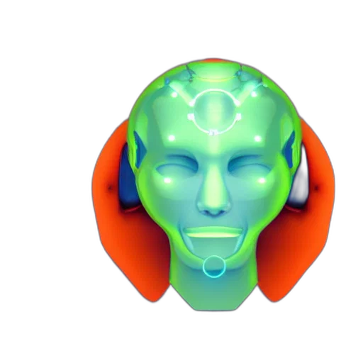 mask, face, robot, 3d render transparent PNG cut-out