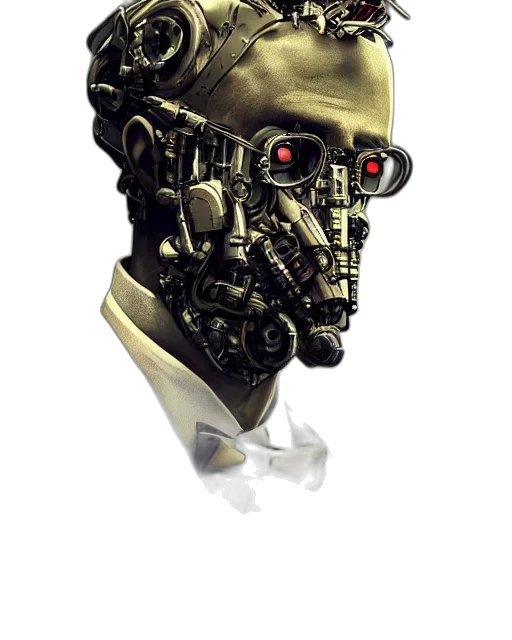 robot, face, mask, cyberpunk transparent PNG cut-out