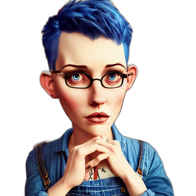 face, staff, cartoon, photorealistic transparent PNG cut-out