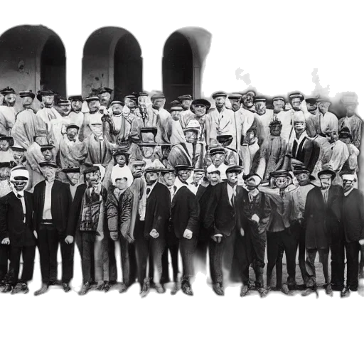 staff, jacket, mask, hat transparent PNG cut-out