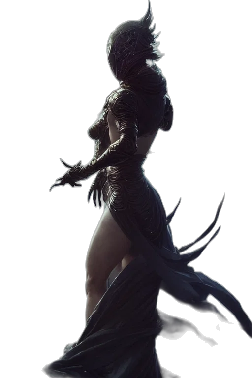 dragon, dress, staff, creature transparent PNG cut-out