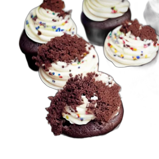 food, 3d render, photorealistic, cupcakes transparent PNG cut-out