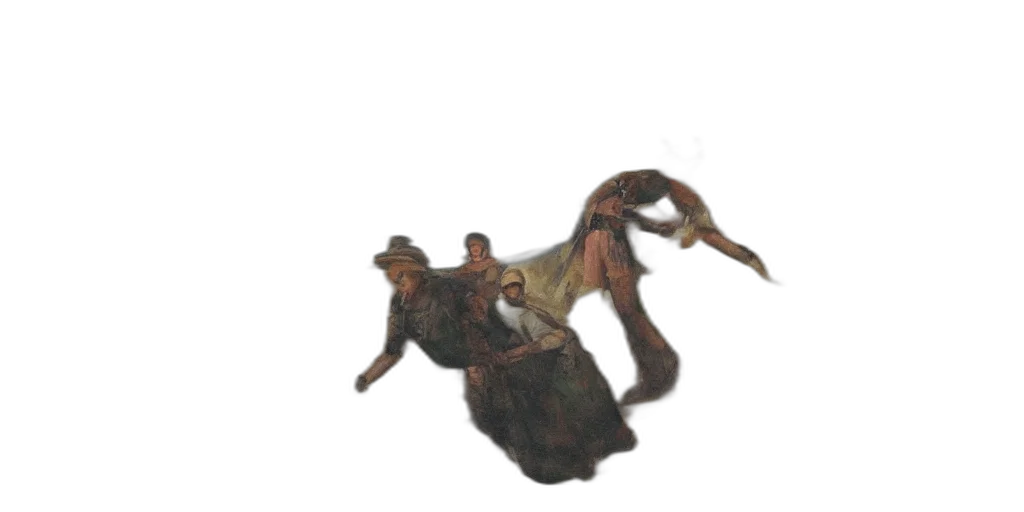 creature, staff, mask, hair transparent PNG cut-out