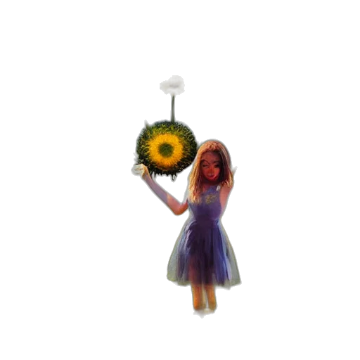 staff, flower, dress, jewelry transparent PNG cut-out