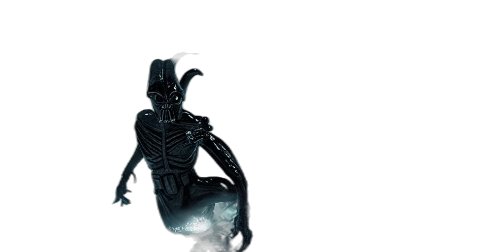 creature, robot, mask, staff transparent PNG cut-out