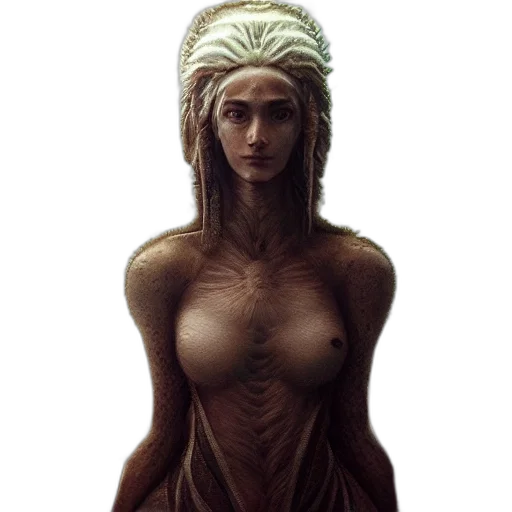 dress, face, jewelry, creature transparent PNG cut-out
