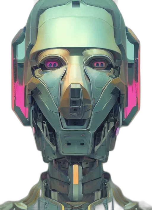robot, face, mask, cyberpunk transparent PNG cut-out