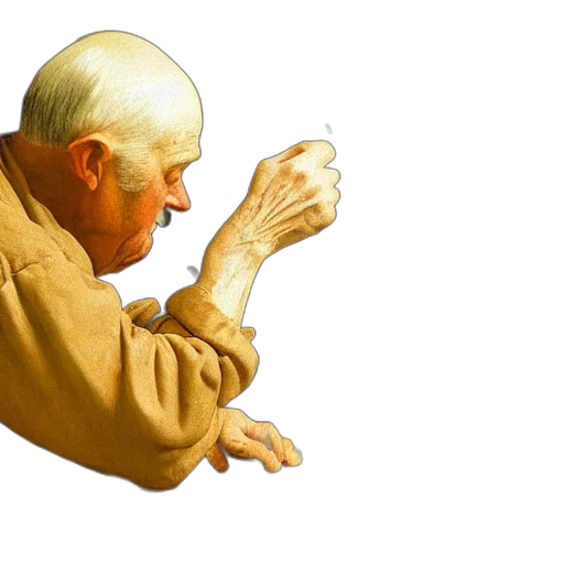 jacket, face, photorealistic, oil painting transparent PNG cut-out
