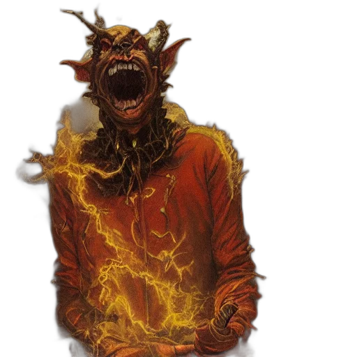 creature, dragon, mask, staff transparent PNG cut-out
