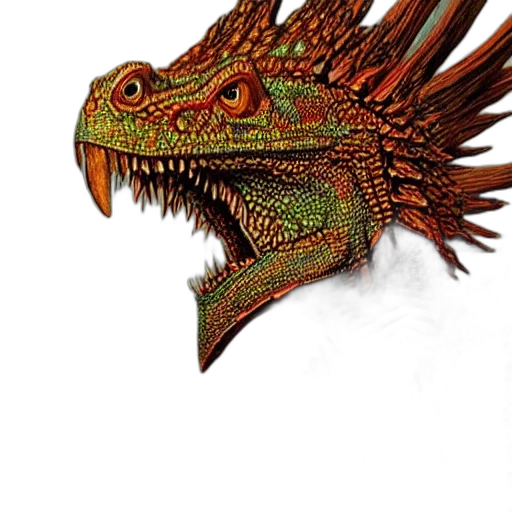 dragon, animal, creature, staff transparent PNG cut-out