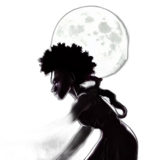 dress, creature, staff, hair transparent PNG cut-out