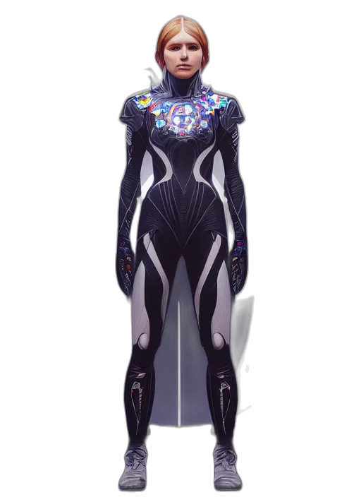 robot, dress, concept art, cyberpunk transparent PNG cut-out