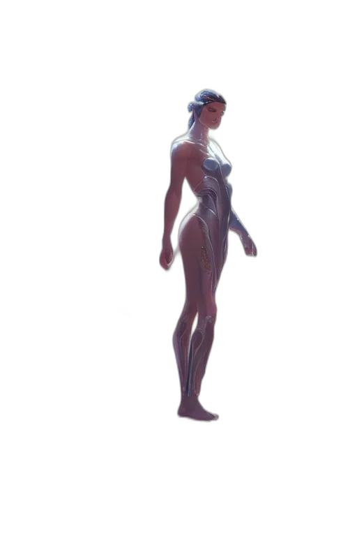 dress, creature, robot, staff transparent PNG cut-out