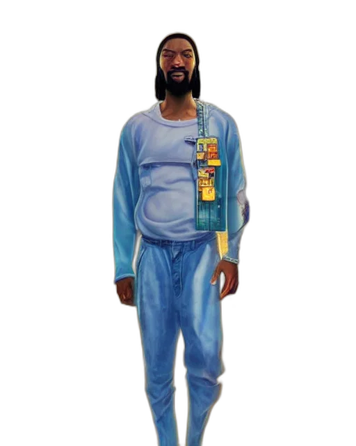 jacket, staff, vaporwave, concept art transparent PNG cut-out