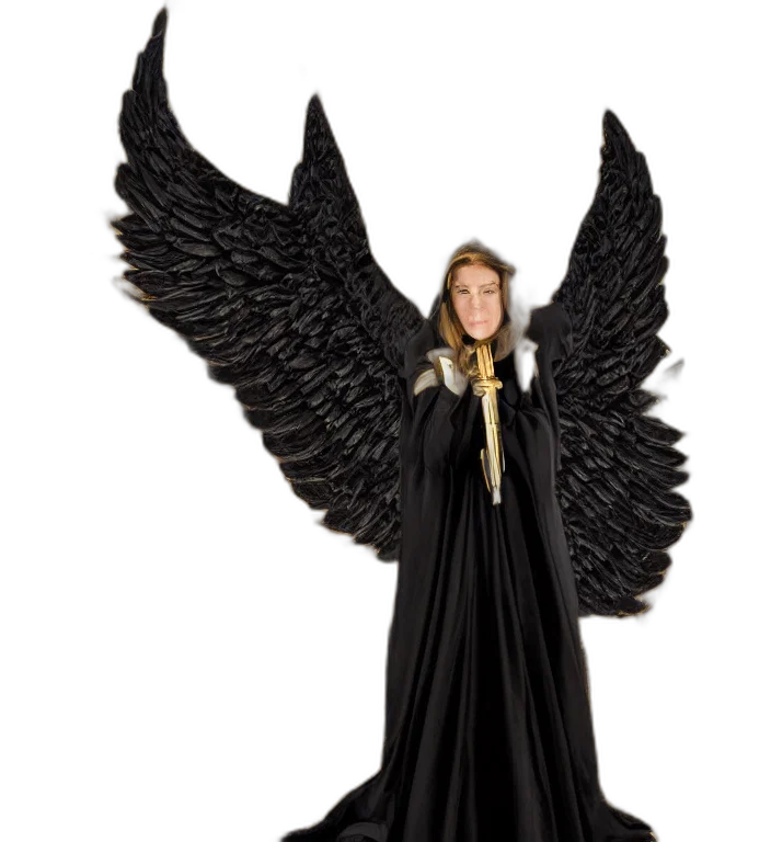 jacket, dress, staff, dark transparent PNG cut-out