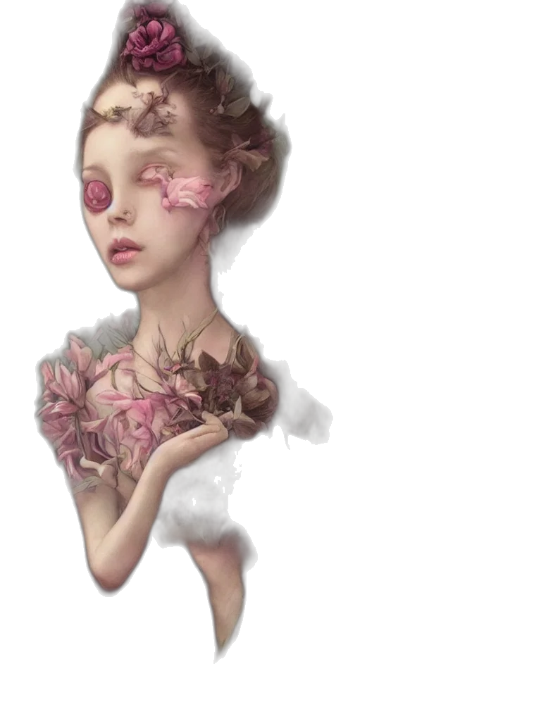 dress, face, mask, fantasy art transparent PNG cut-out