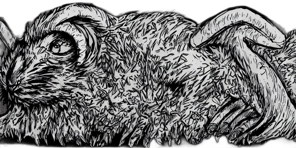 animal, dragon, creature, pencil sketch transparent PNG cut-out