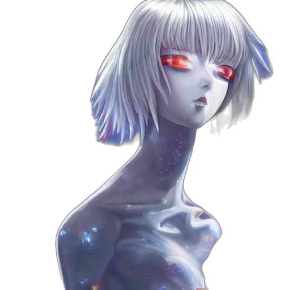 robot, dress, face, creature transparent PNG cut-out