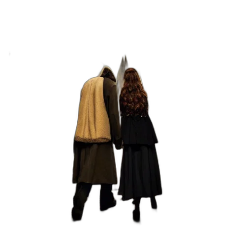 jacket, dress, umbrella, staff transparent PNG cut-out